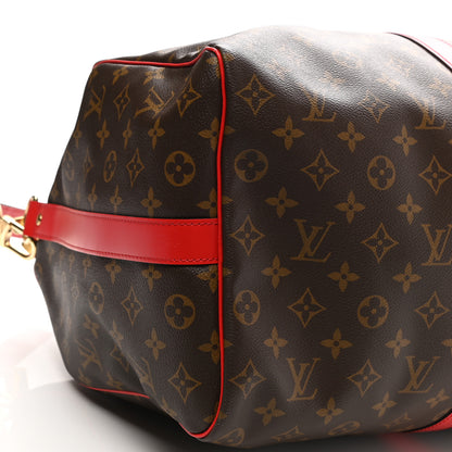 Louis Vuitton Calfskin Monogram Keepall Bandouliere 50 Coquelicot 8 of 9