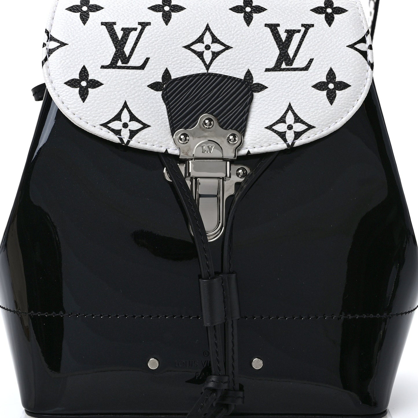 Patent Monogram Hot Springs Backpack Black White