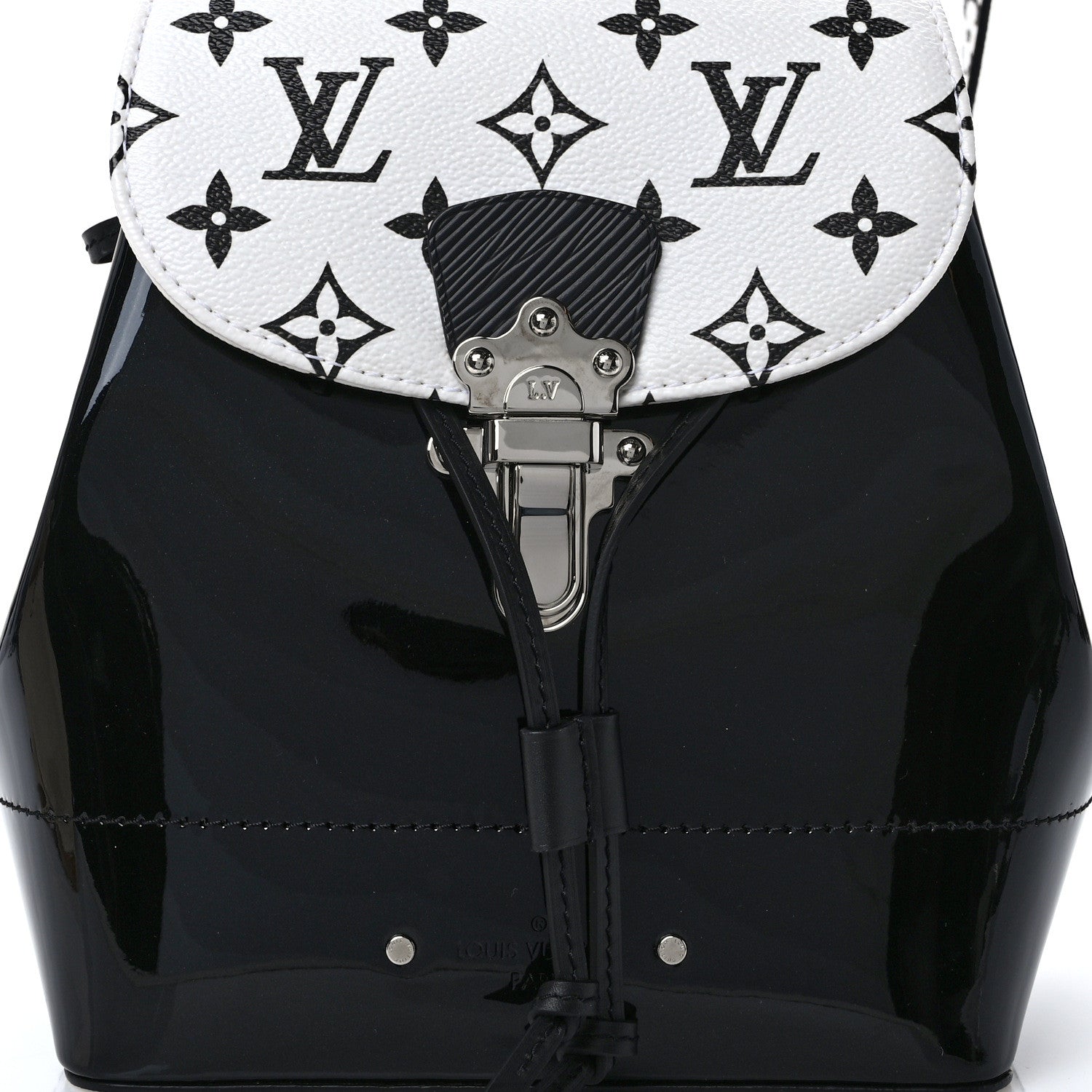 Louis Vuitton Patent Monogram Hot Springs Backpack Black White 7 of 10