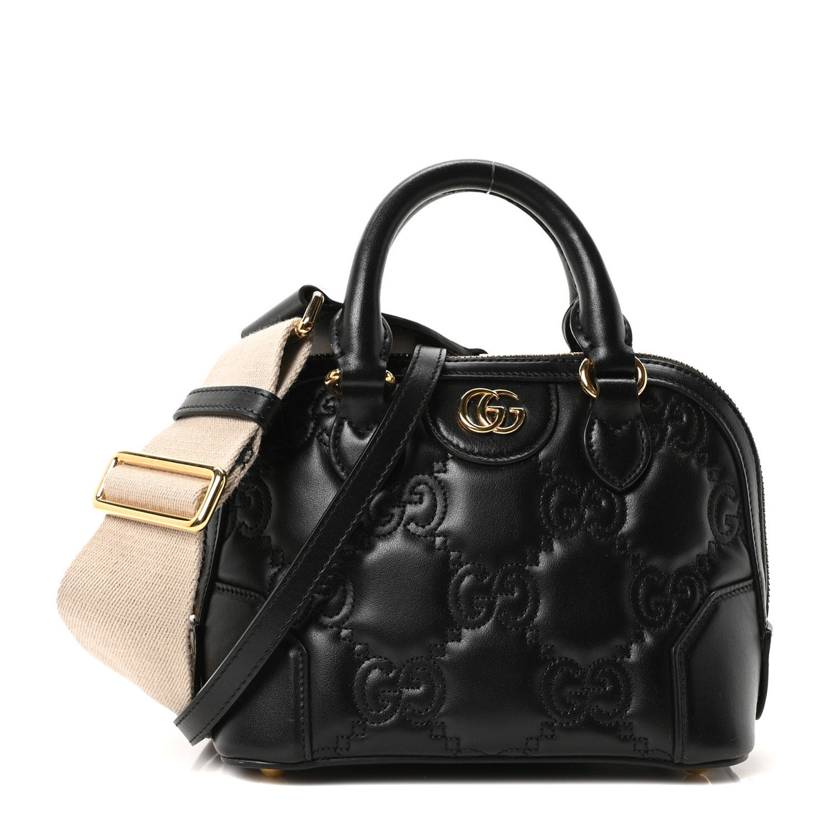 Gucci Calfskin GG Matelasse Mini Top Handle Bag Black 1 of 10