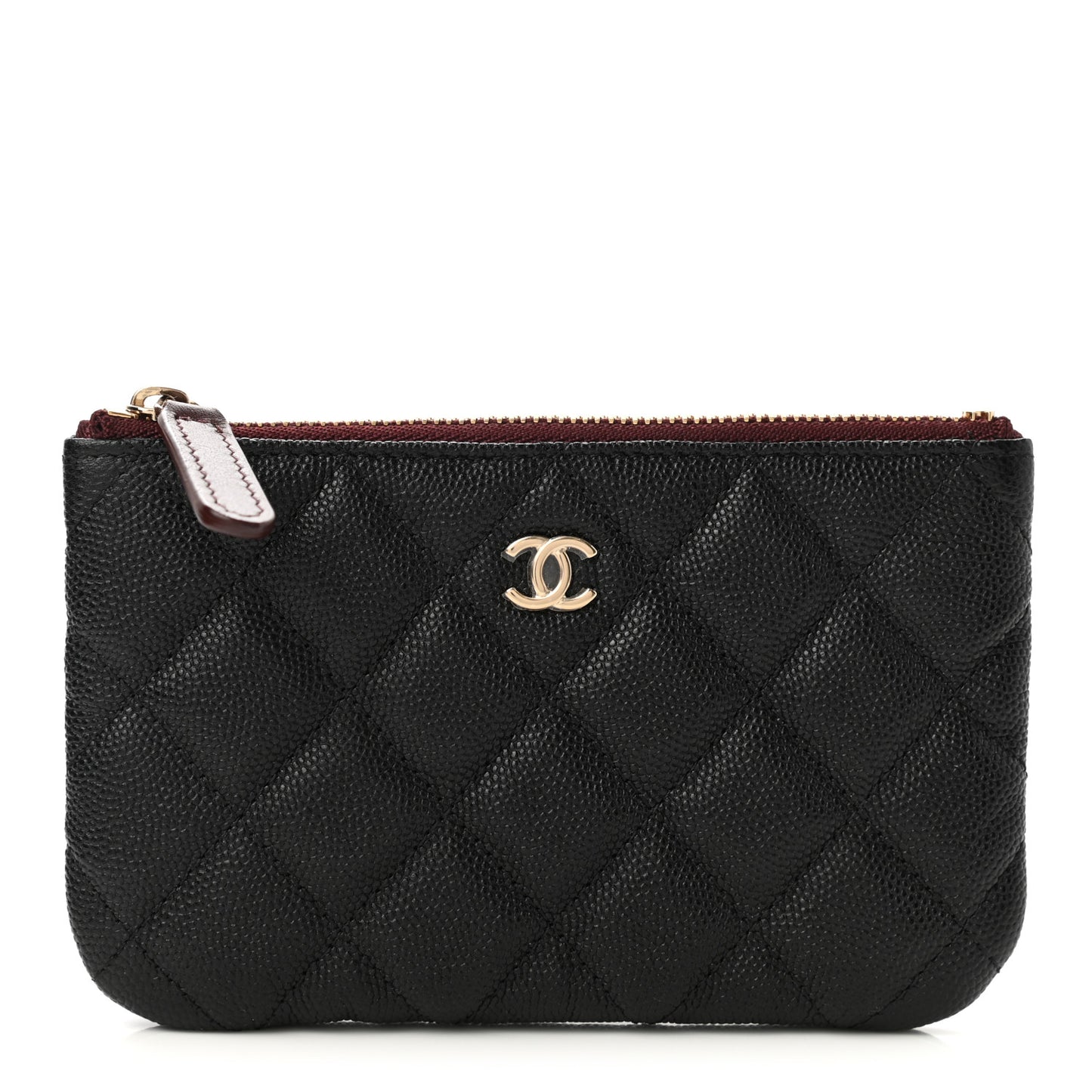 Caviar Quilted Small Cosmetic Case Black
