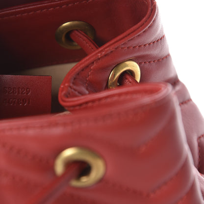 Gucci Calfskin Matelasse GG Marmont Flap Backpack Hibiscus Red 8 of 9