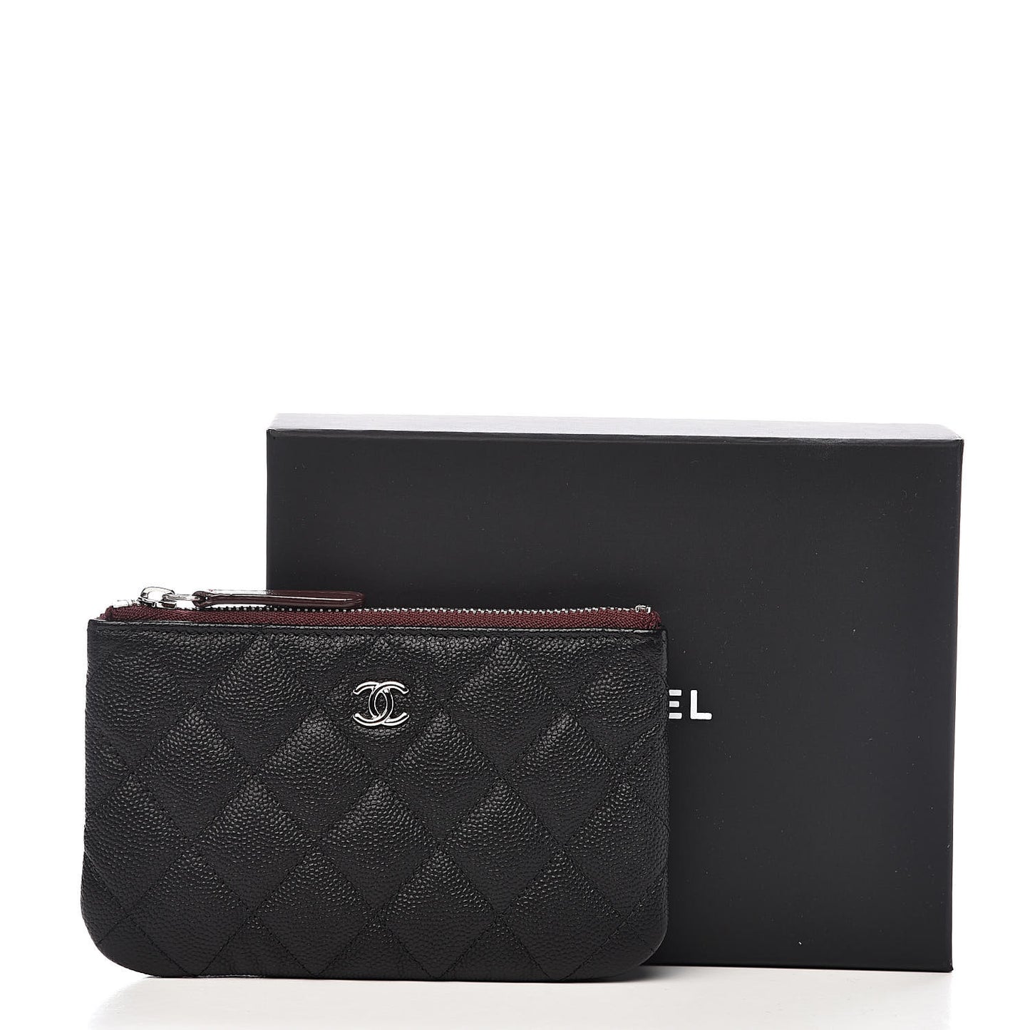 Caviar Quilted Small Cosmetic Case Black