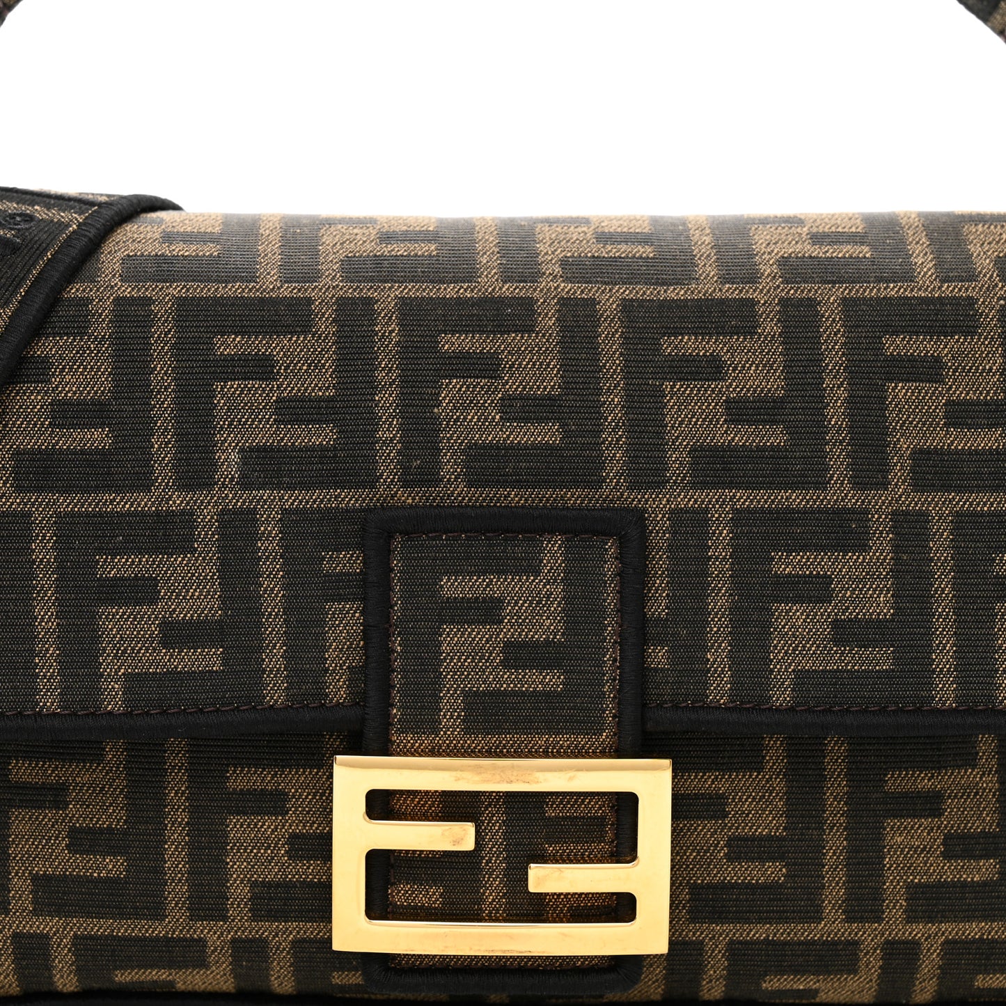 Fabric Jacquard FF 1974 Medium Baguette Tobacco Moro Black