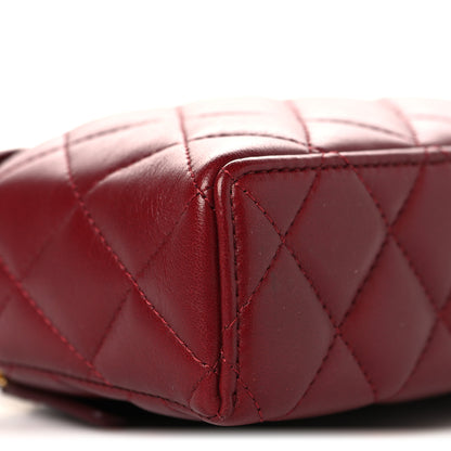 Chanel Lambskin Quilted Top Handle Slim Vanity With Chain Burgundy 9 of 10