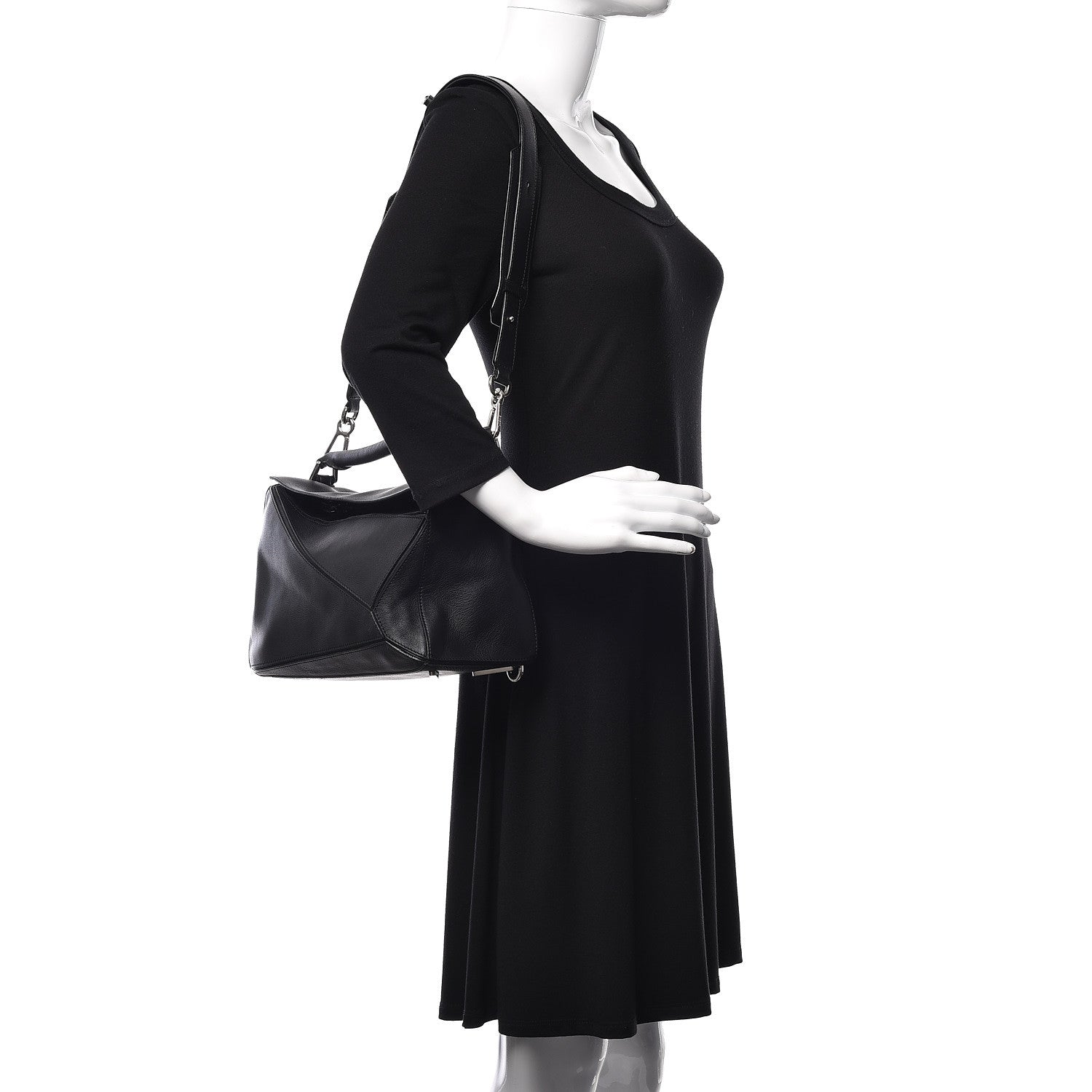 Loewe Calfskin Puzzle Bag Black 2 of 9