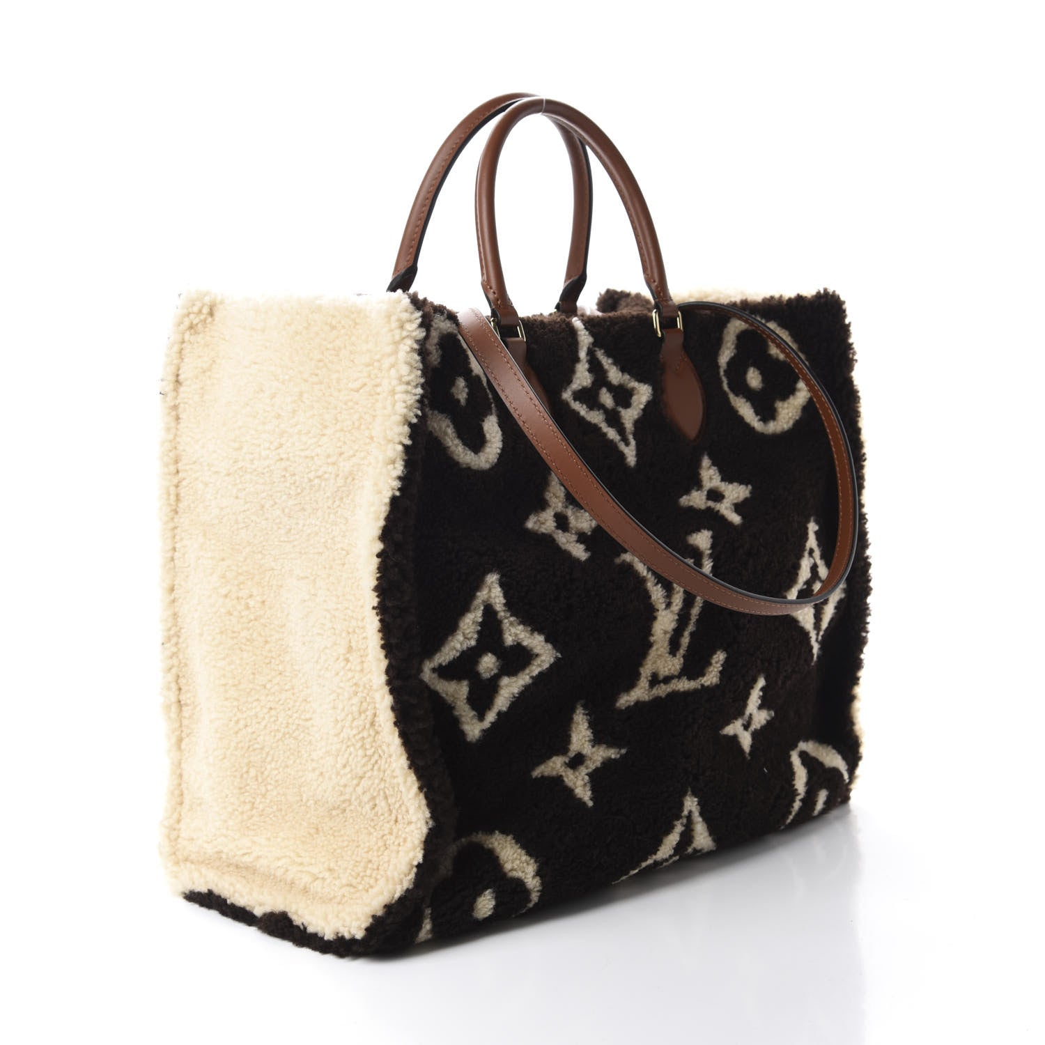 Louis Vuitton Shearling Monogram Giant Teddy Onthego GM Black White 3 of 10
