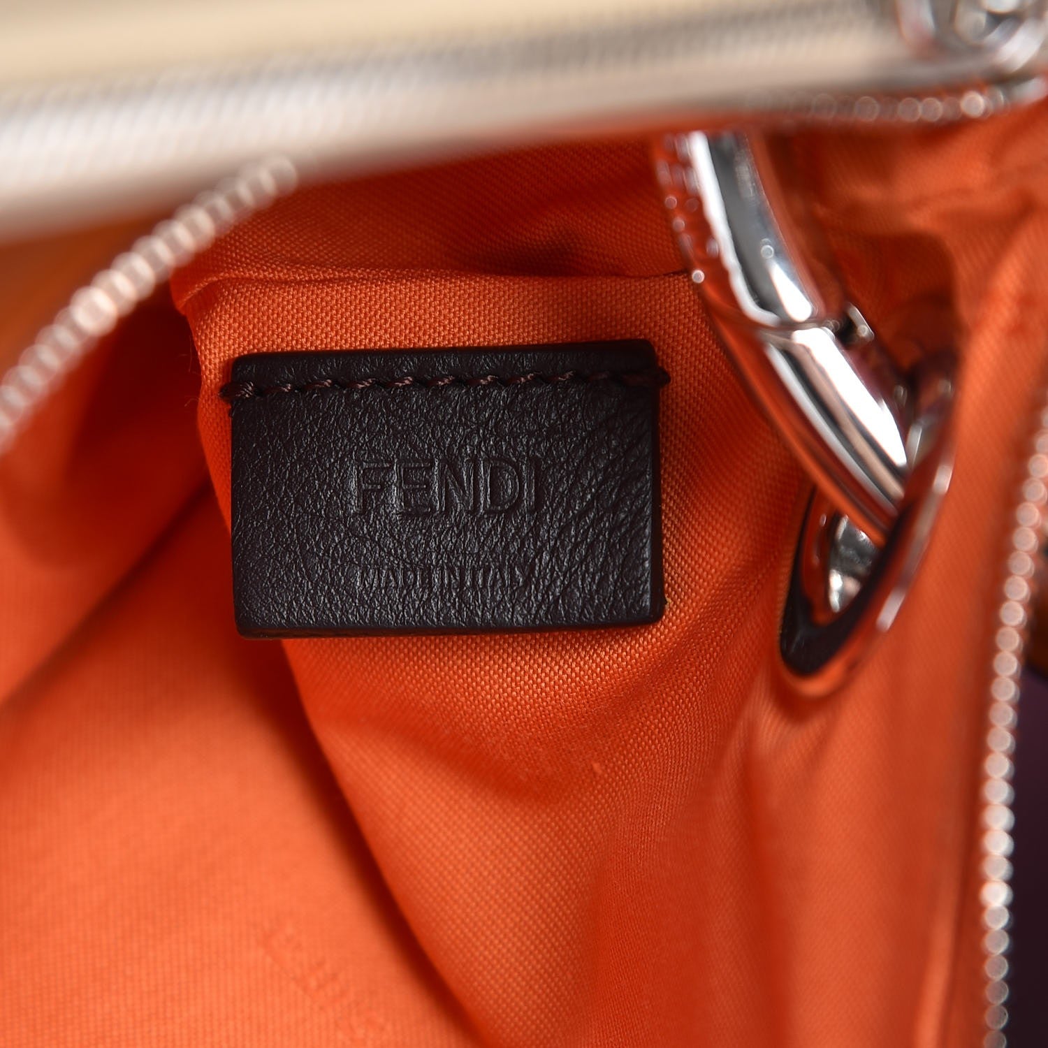 Fendi Calfskin Pearl F is Fendi Embellished Triplette Pouch Set Amido Papaya Amarone 10 of 10