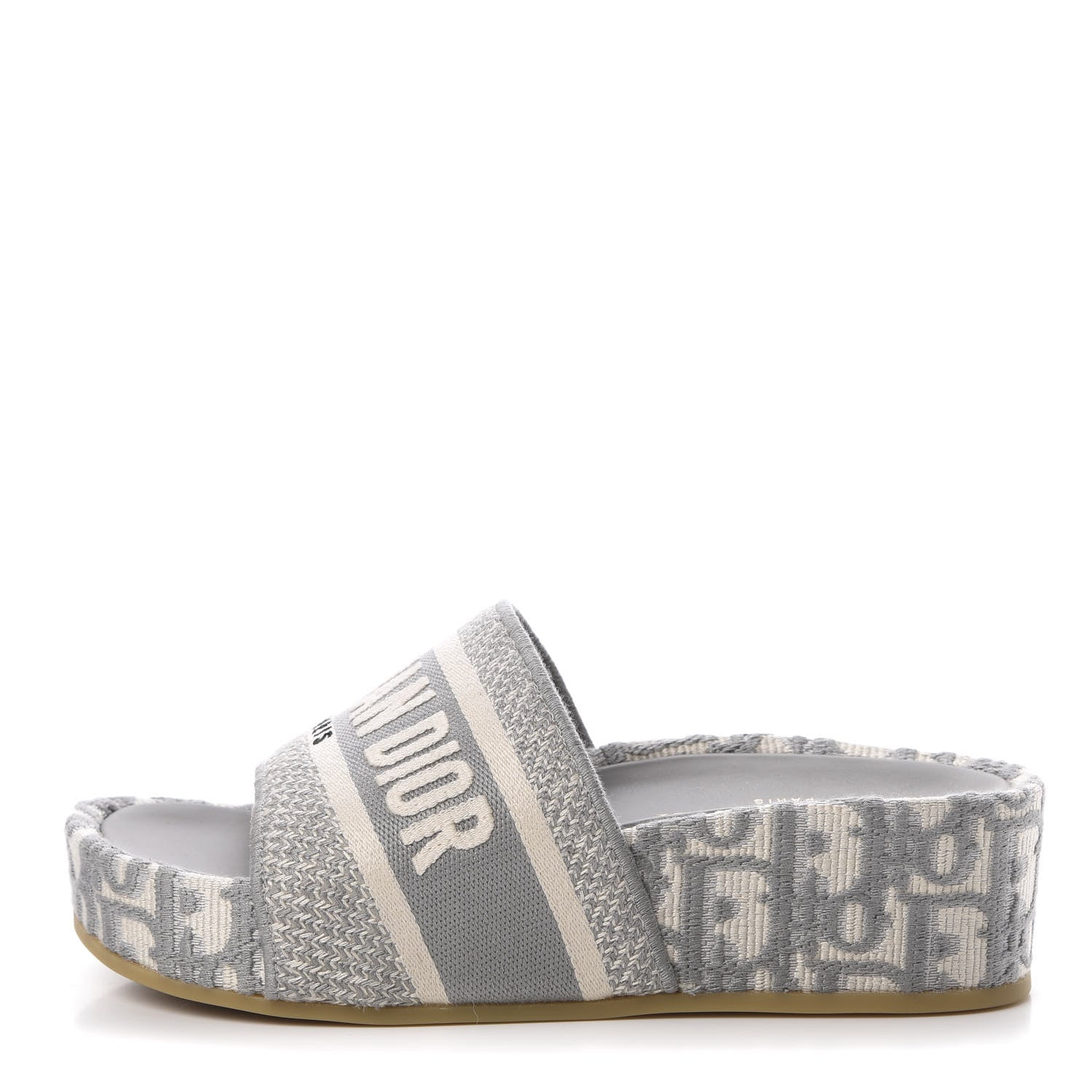 Christian Dior Oblique D-Way Platform Sandal 35 Grey Stone 1 of 7