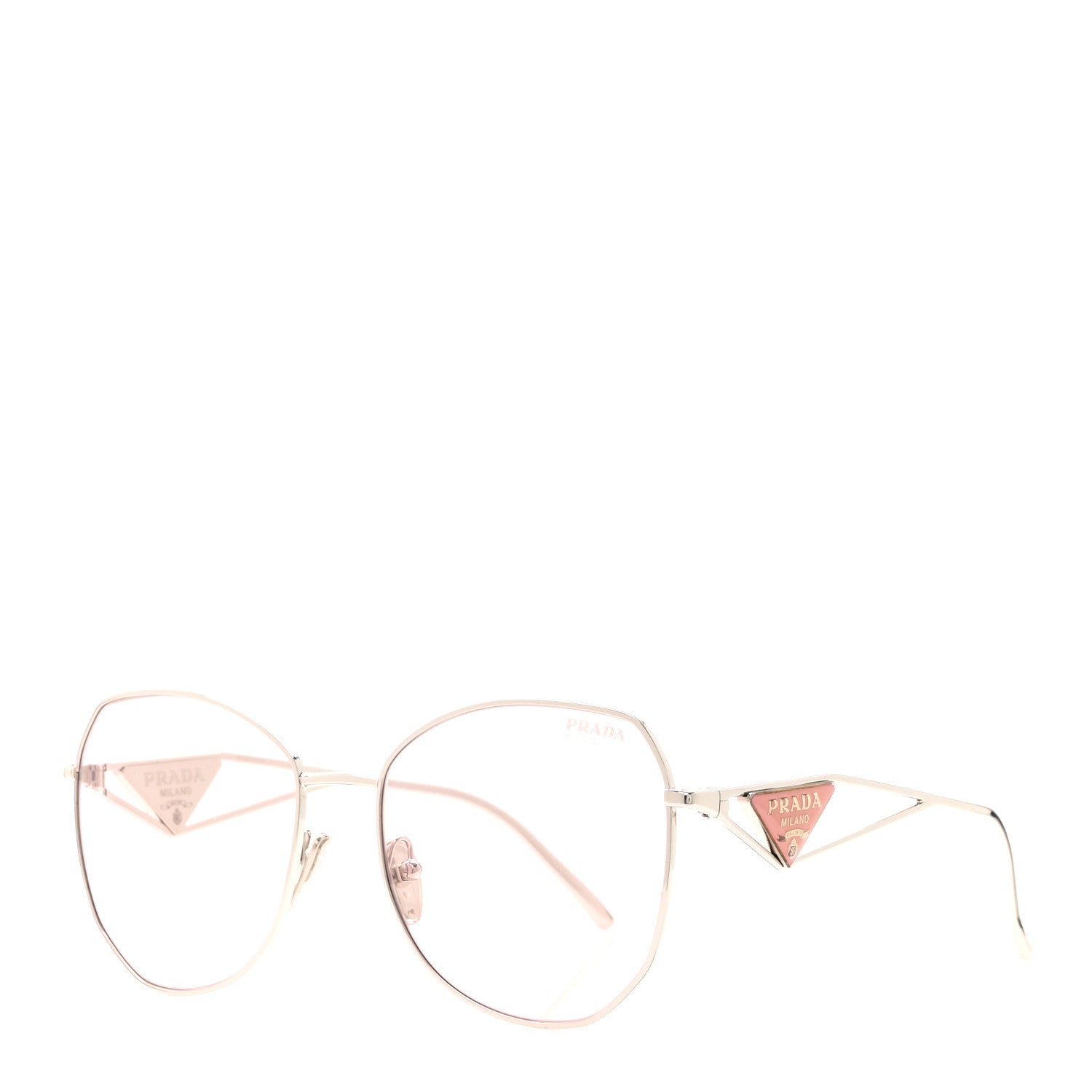 Prada Metal Symbole Triangle Logo Sunglasses SPR57Y Pink 1 of 5