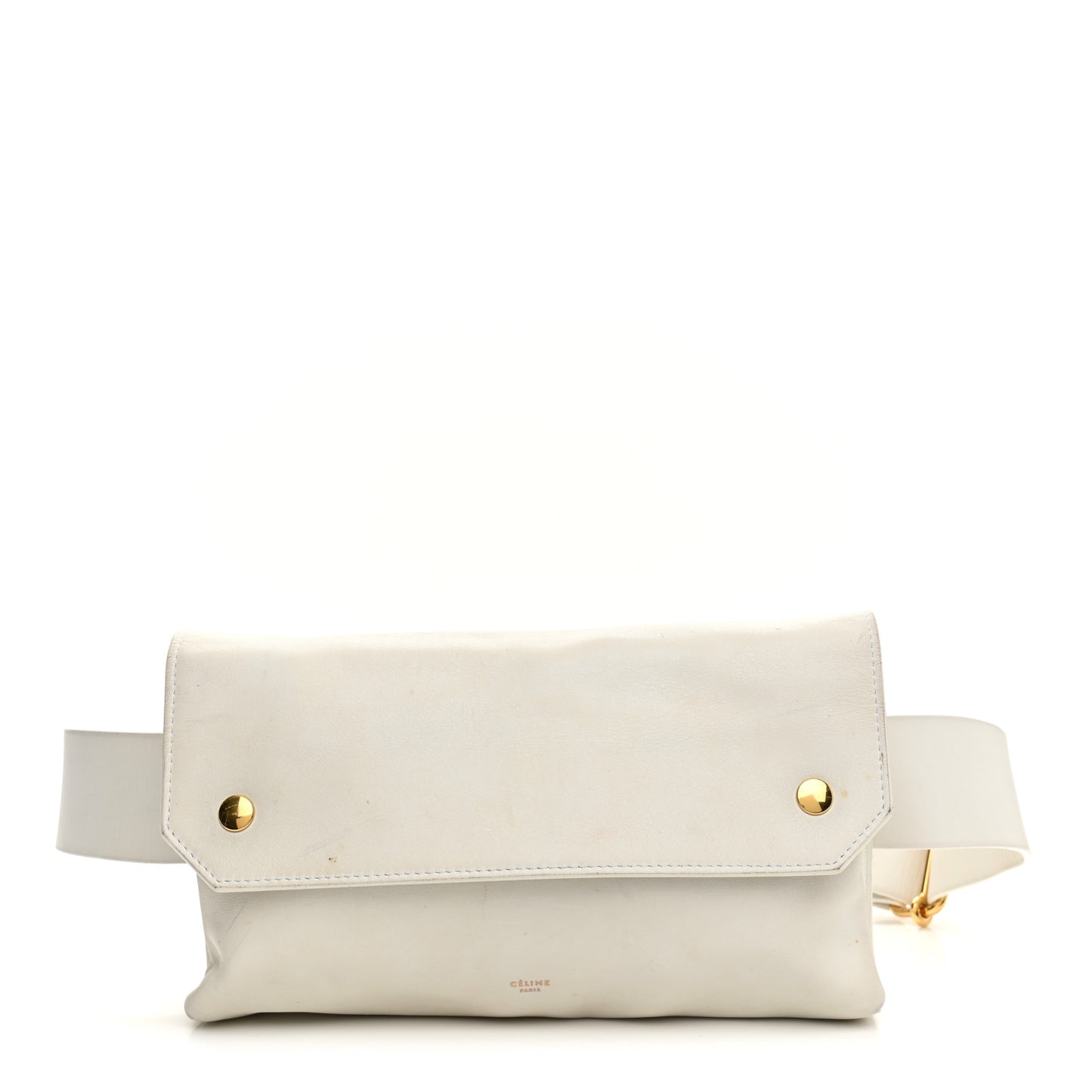 Natural Calfskin Bum Bag White