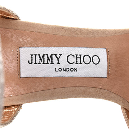 Jimmy Choo Satin Glitter Helen 100 Sandals 38.5 Antique Rose 6 of 6