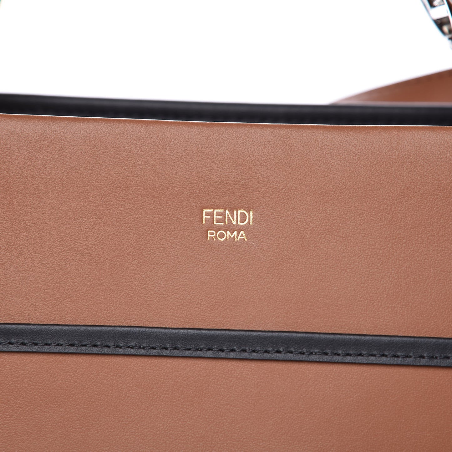 Vitello Century Opaco F is Fendi Bi-Color Regular Runaway Satchel Corteccia Black