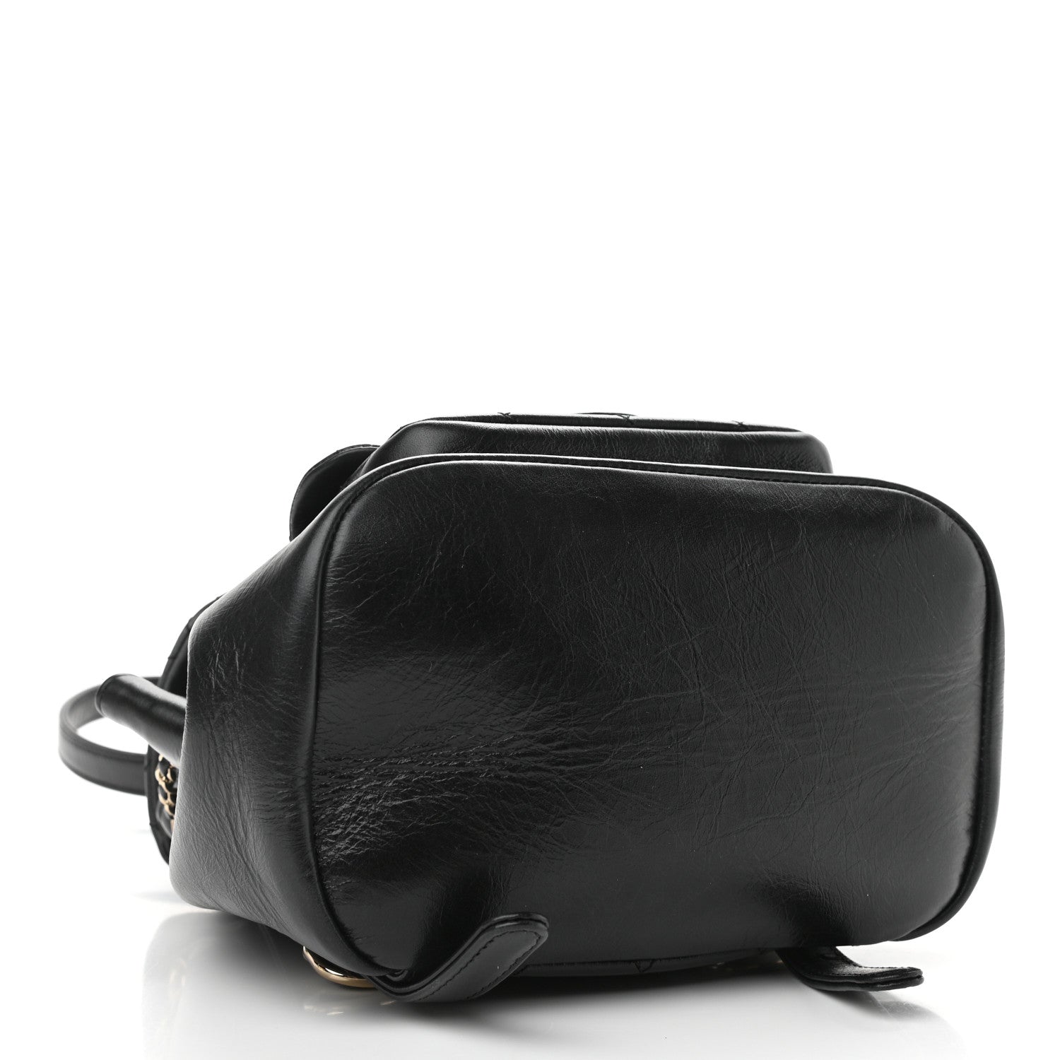Chanel Glazed Aged Calfskin Quilted Small Duma Drawstring Backpack Black 4 of 11