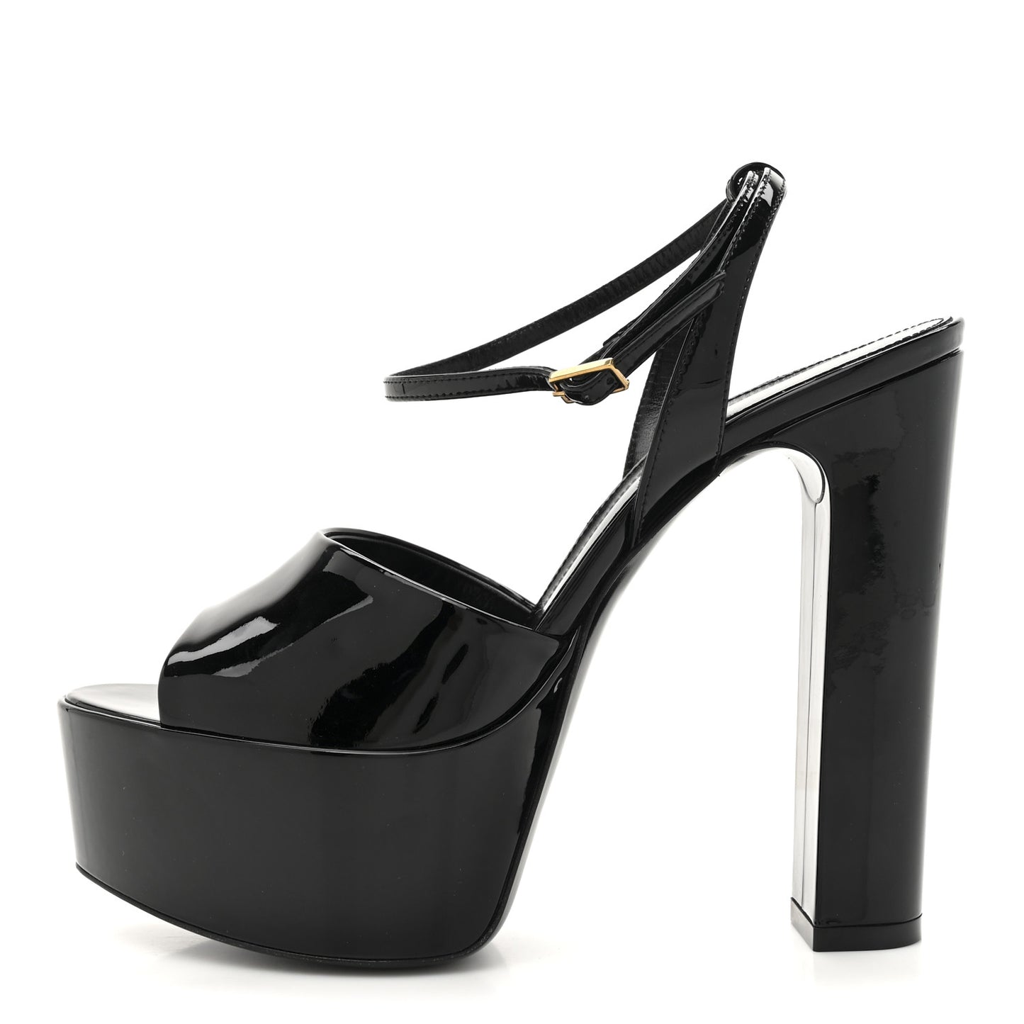 Patent Jodie 95 Platform Sandals 38.5 Black