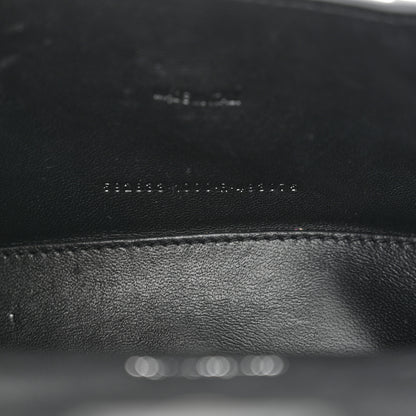 Balenciaga Shiny Calfskin Monochrome Crocodile Embossed Hourglass Top Handle Bag XS Black 8 of 17