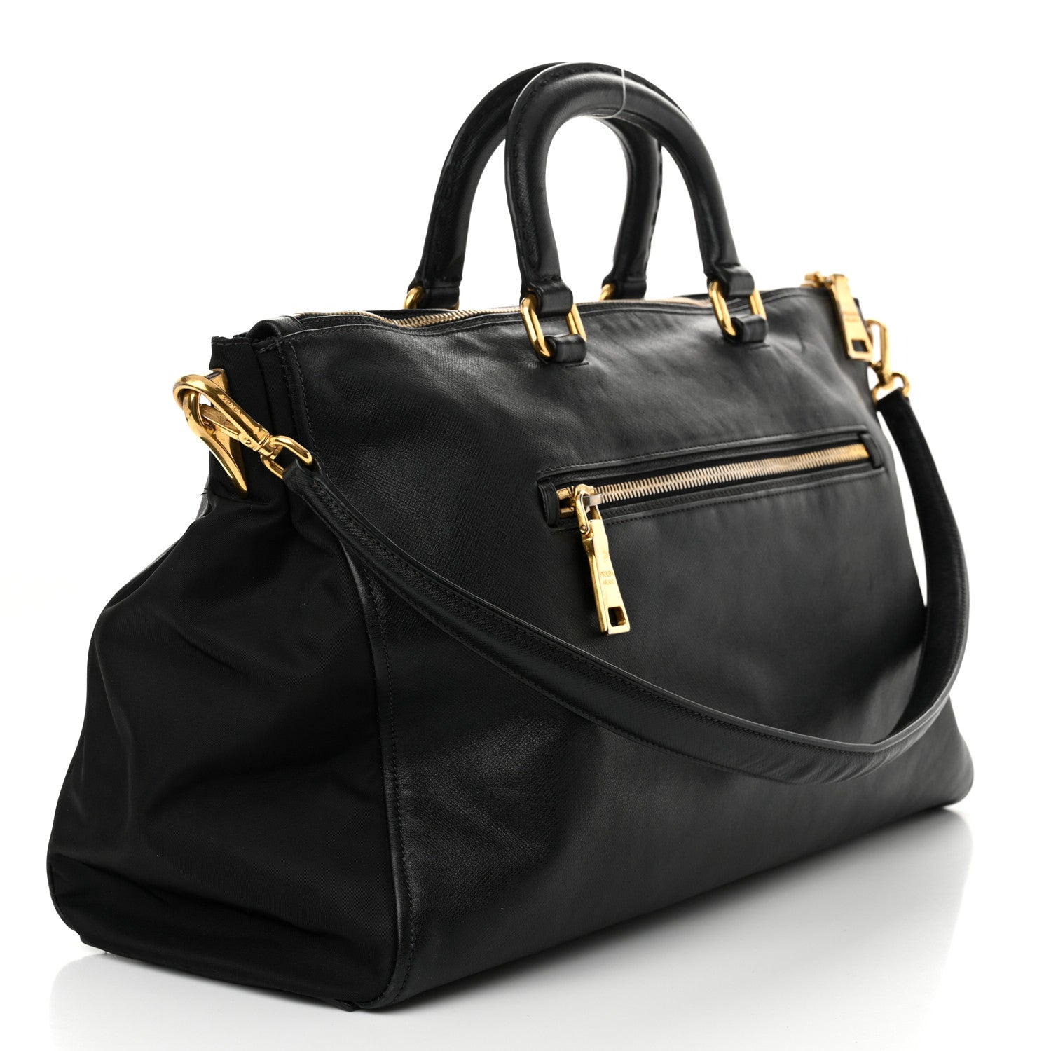 Prada Saffiano Tessuto Nylon Satchel Black 3 of 12