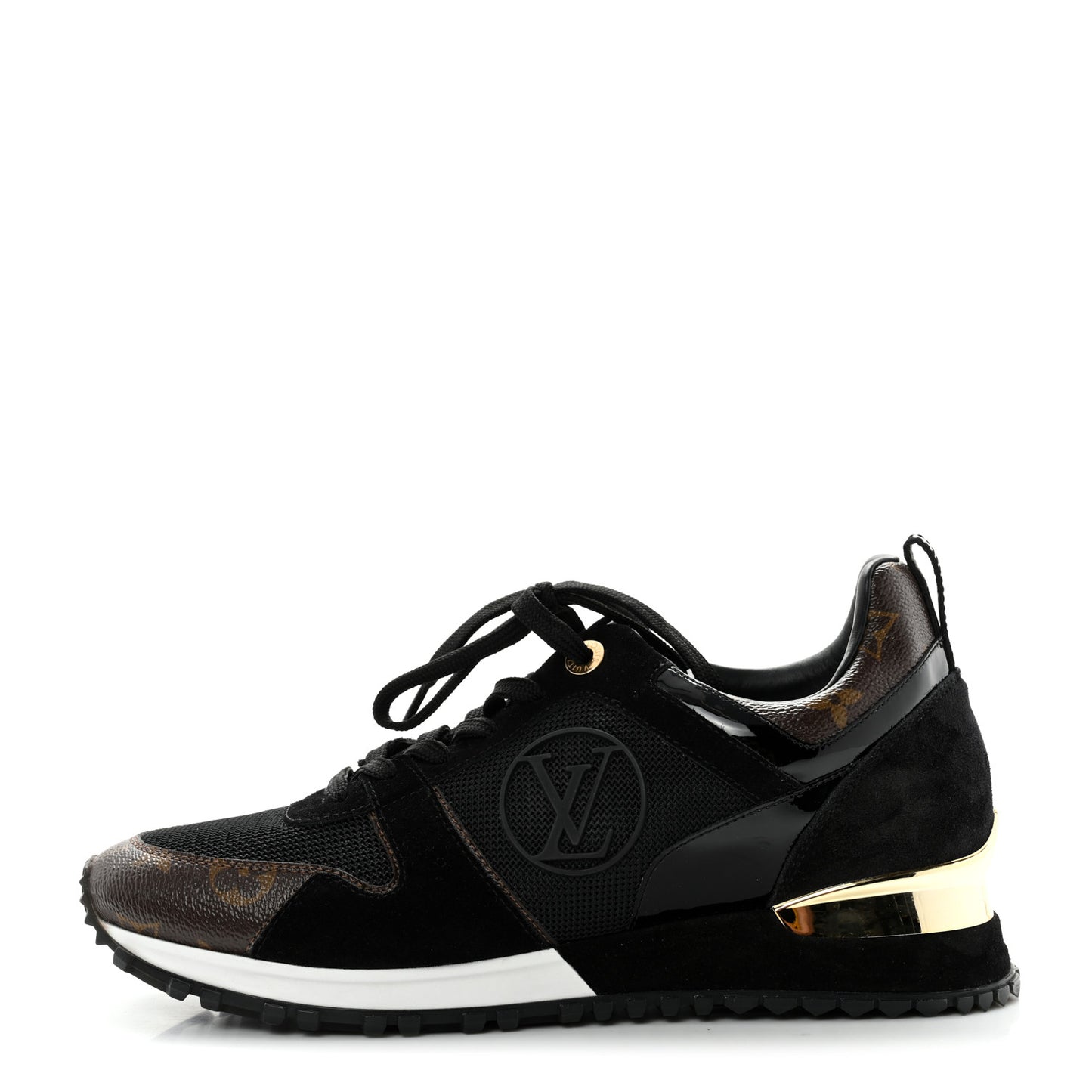 Suede Monogram Run Away Sneakers 38.5 Black