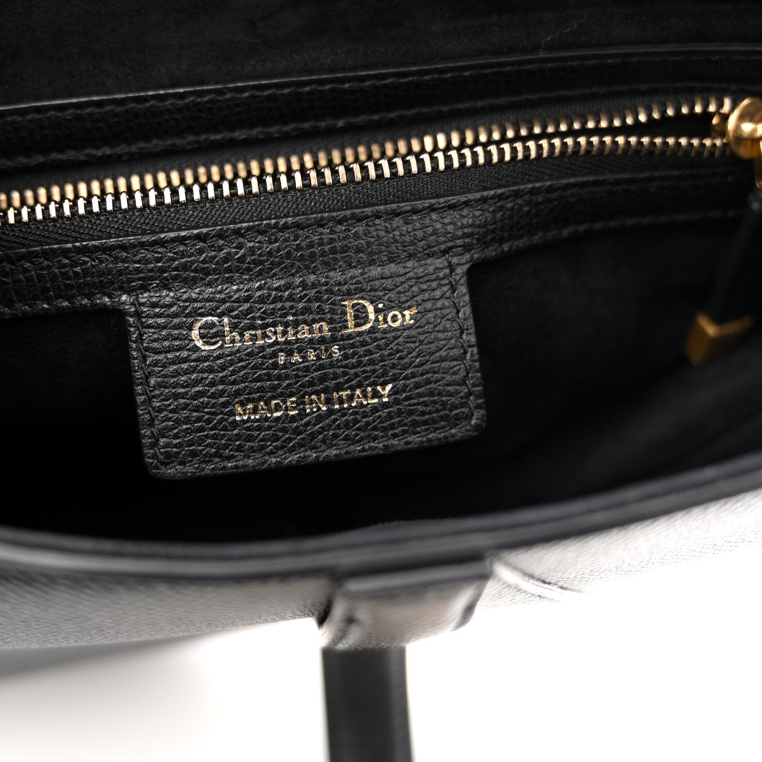 Christian Dior Grained Calfskin Saddle Bag Black 6 of 10