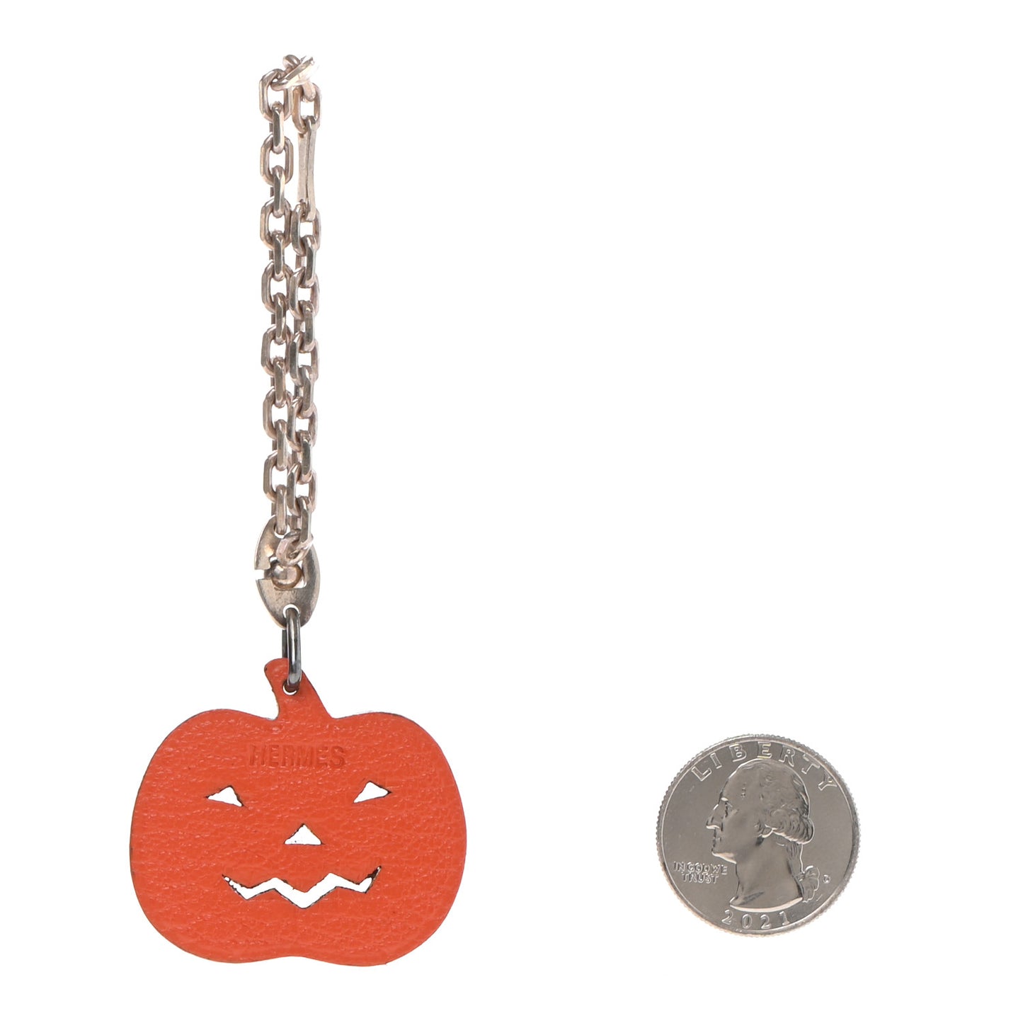 Chevre Pumpkin Key Chain Bag Charm Orange