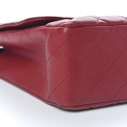 Chanel Caviar Quilted Jumbo Single Flap Red 12 of 14