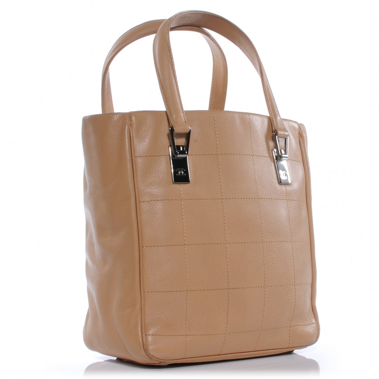 Caviar Square Stitched Bag Beige
