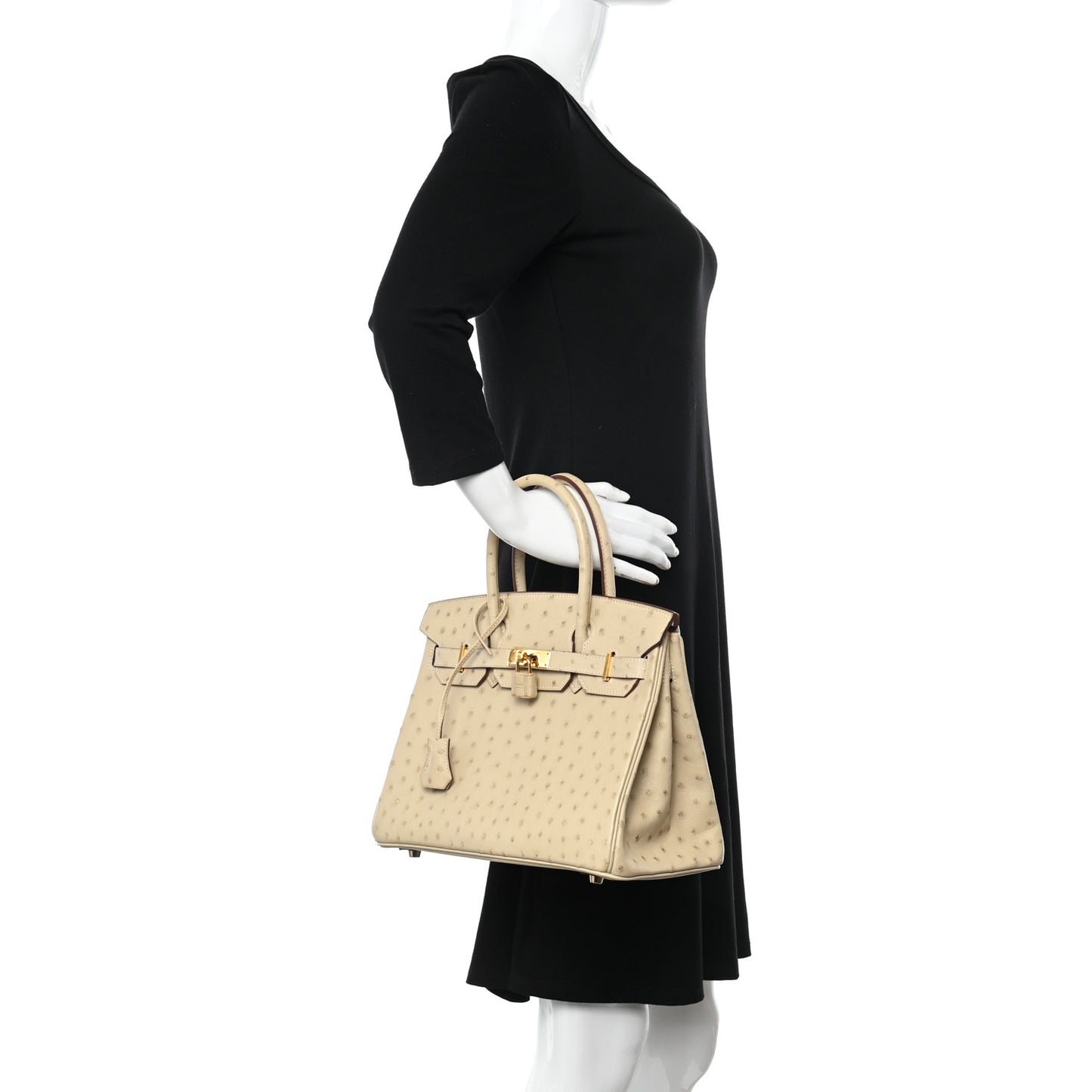 Ostrich Birkin 30 Parchemin