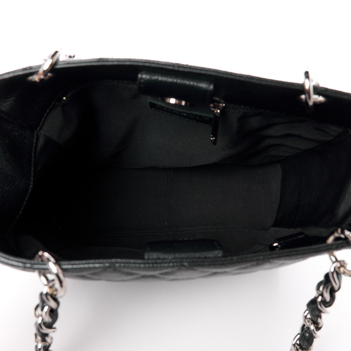 Caviar Quilted Petit Shopping Tote PST Black