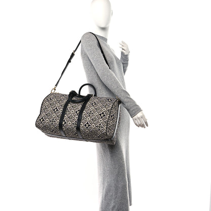 Louis Vuitton Jacquard Since 1854 Keepall Bandouliere 45 Grey 2 of 14