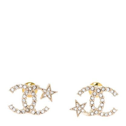 Chanel Crystal CC Starfall Earrings Gold 1 of 4