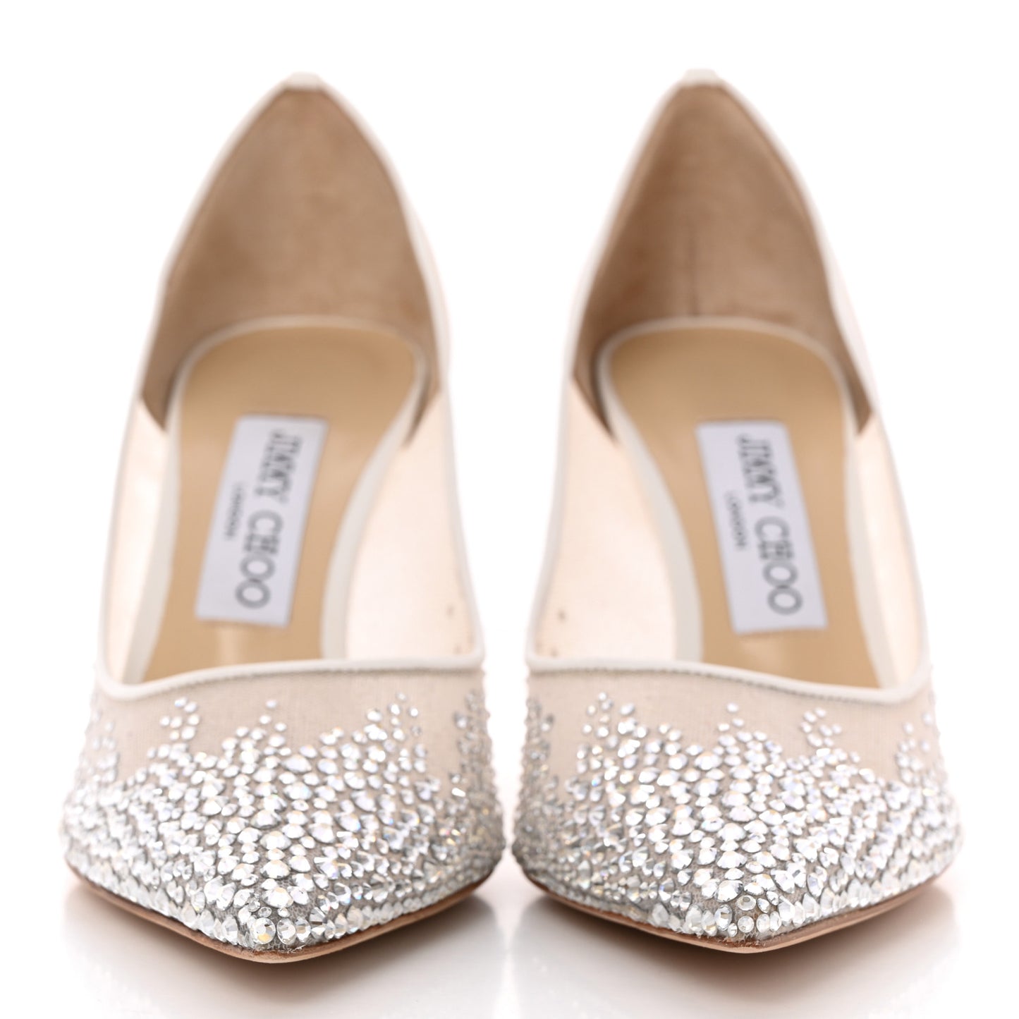 Calfskin Mesh Crystal Love 85 Pumps 37