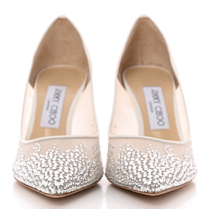 Jimmy Choo Calfskin Mesh Crystal Love 85 Pumps 37 2 of 14