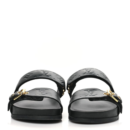Louis Vuitton Empreinte Bom Dia Mule Sandals 38 Black 2 of 9