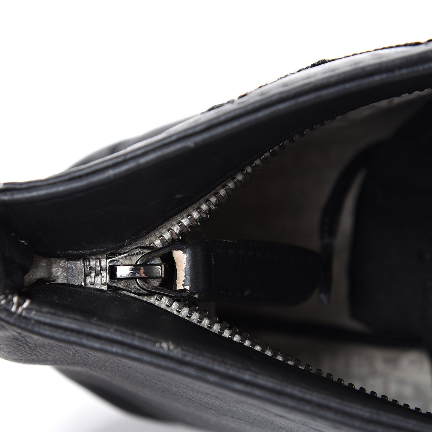 Lambskin Double Stitched Shoulder Bag Black