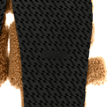 Hermes Woolskin Mens Chypre Sandals 41 Beige Gobi 6 of 8