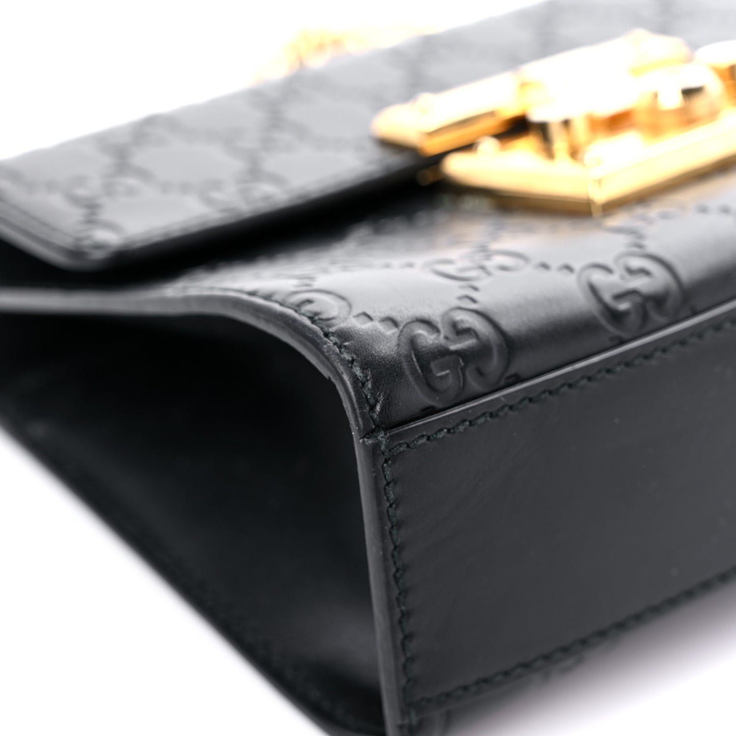 Guccissima Small Padlock Shoulder Bag Black