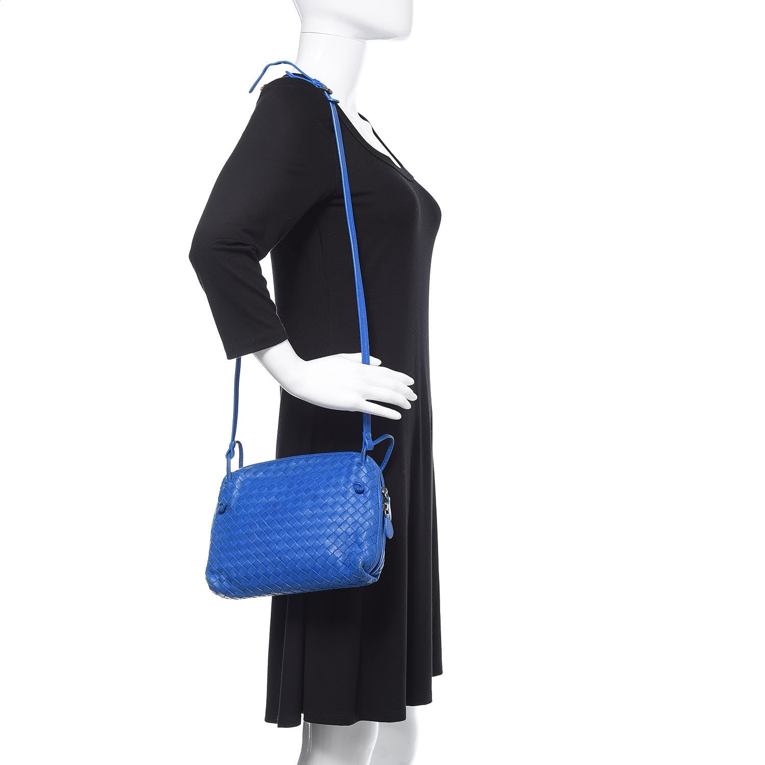 Bottega Veneta Nappa Intrecciato Nodini Crossbody Messenger Signal Blue 2 of 15