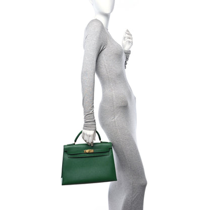 Hermes Courchevel Kelly Sellier 32 Vert Clair 2 of 10