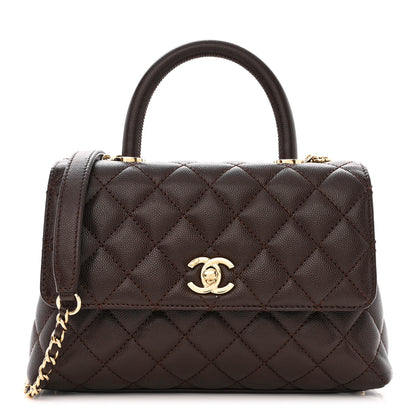Chanel Caviar Quilted Mini Coco Handle Flap Dark Brown 1 of 10