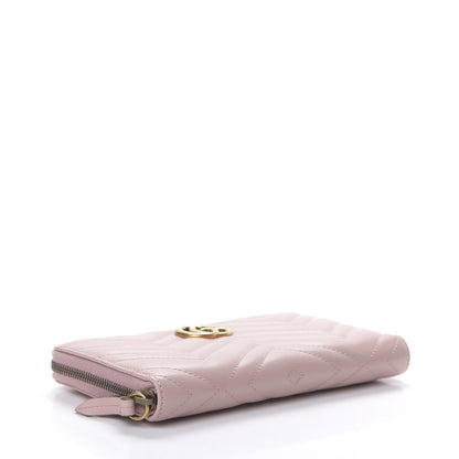 Gucci Calfskin Matelasse GG Marmont Zip Around Organizer Wallet Perfect Pink 3 of 7