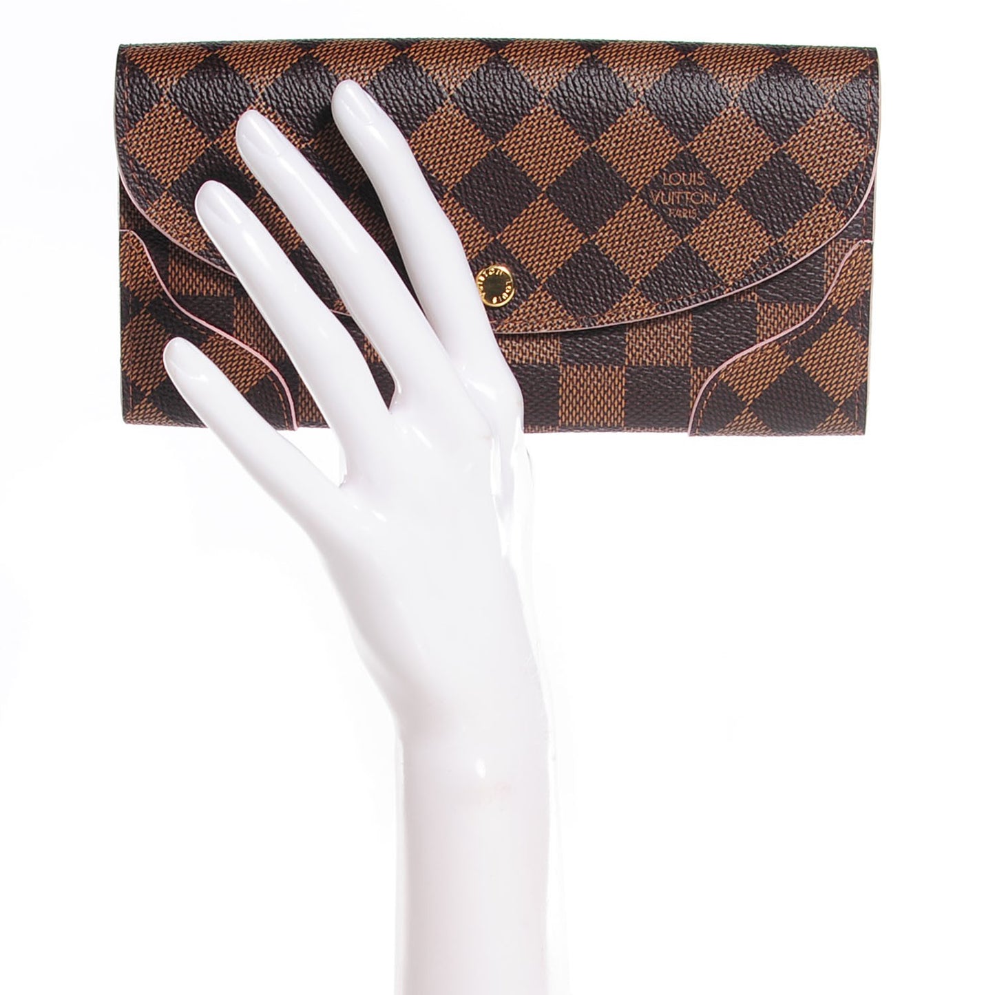 Damier Ebene Caissa Wallet Rose Ballerine