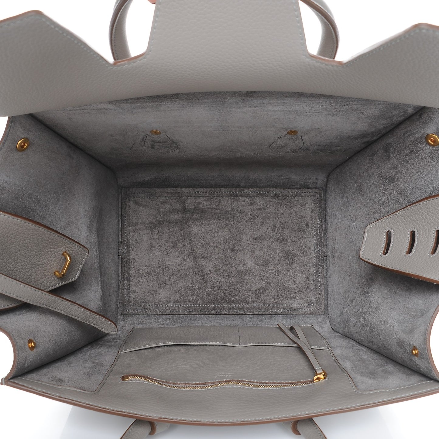 Crisped Calfskin Small Tie Knot Tote Medium Grey