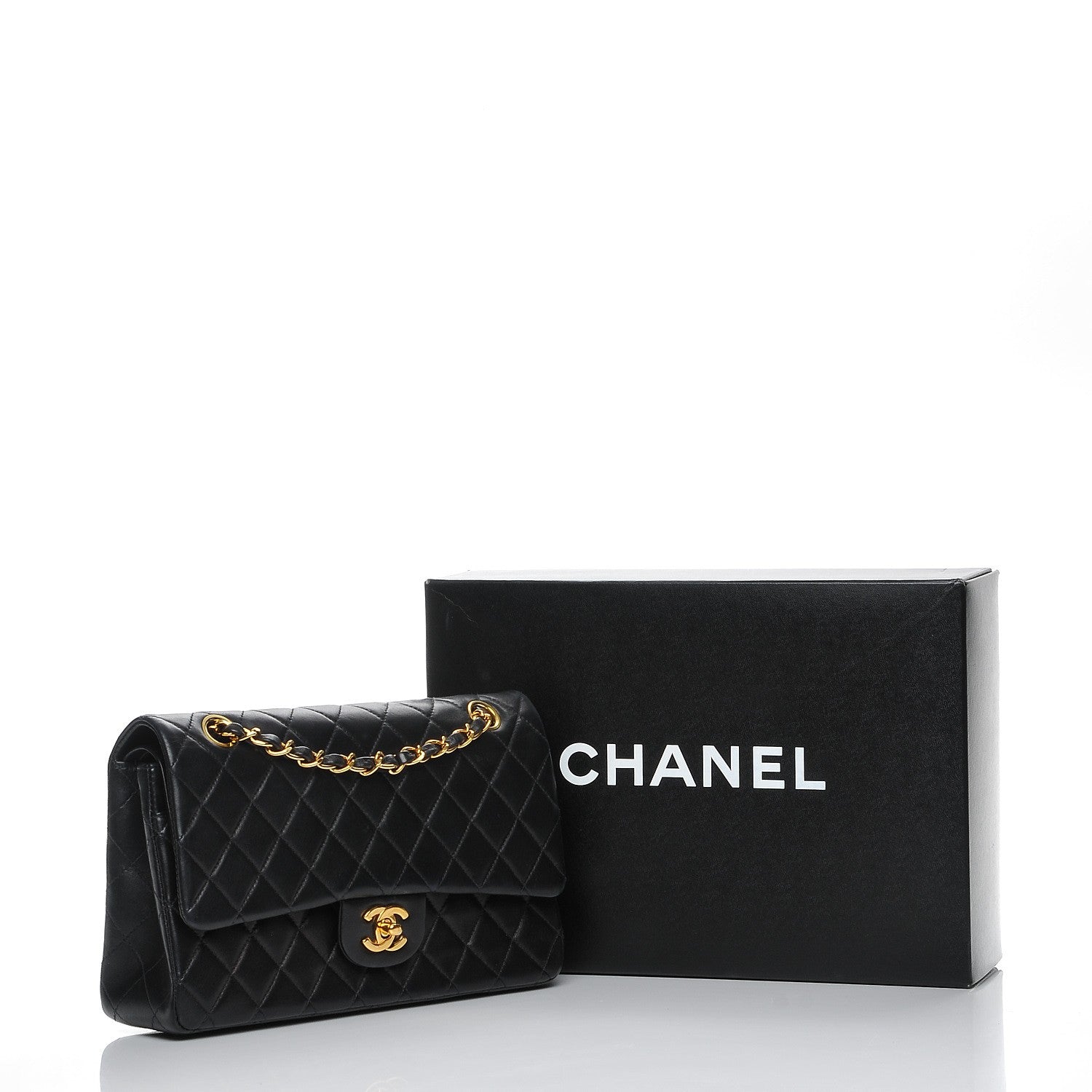 Chanel Lambskin Quilted Medium Double Flap Black 11 of 11