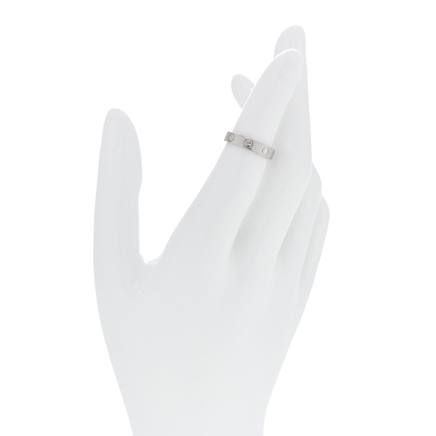Cartier 18K White Gold 3.5mm LOVE Wedding Band Ring 47 4 2 of 4