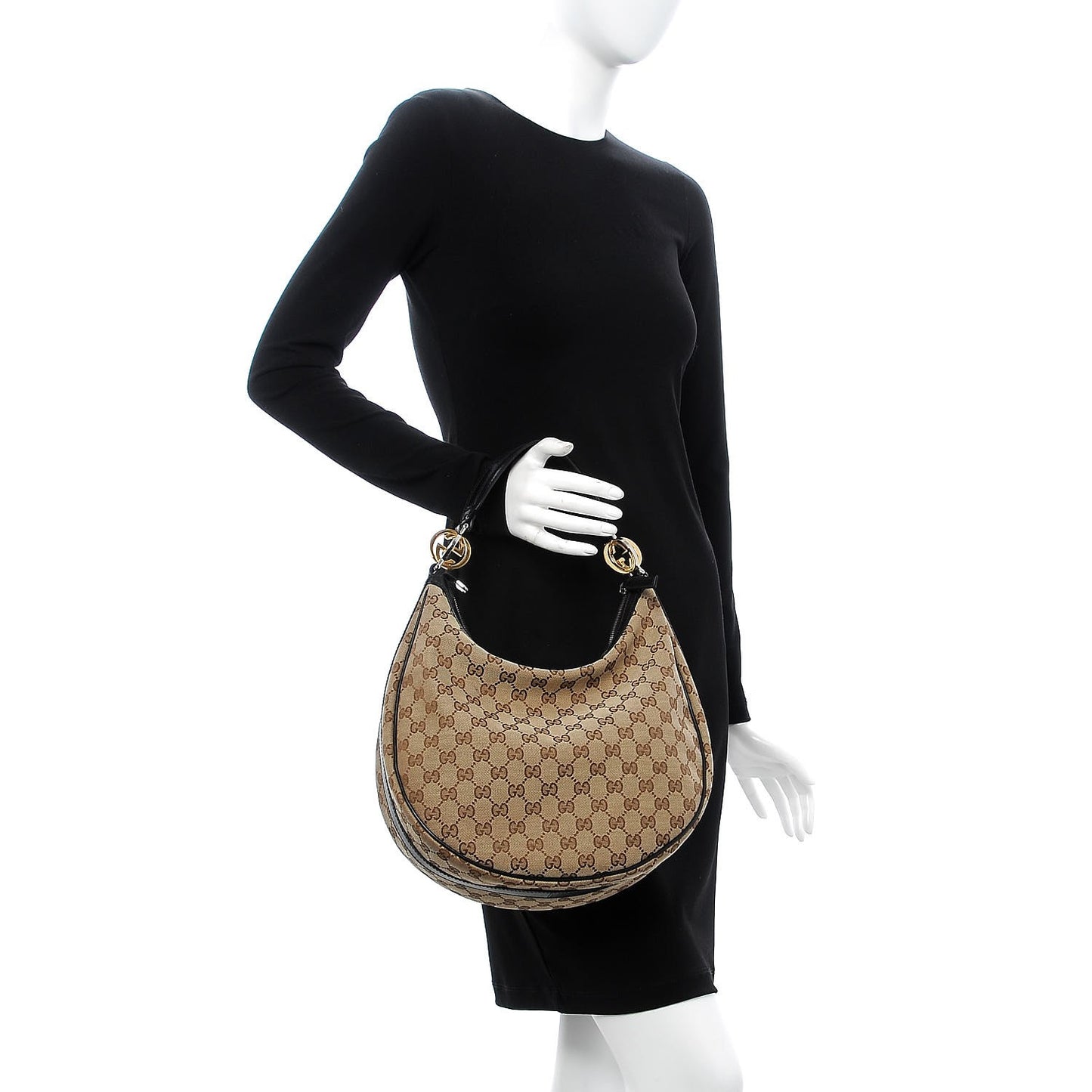 Monogram Medium GG Twins Hobo Black