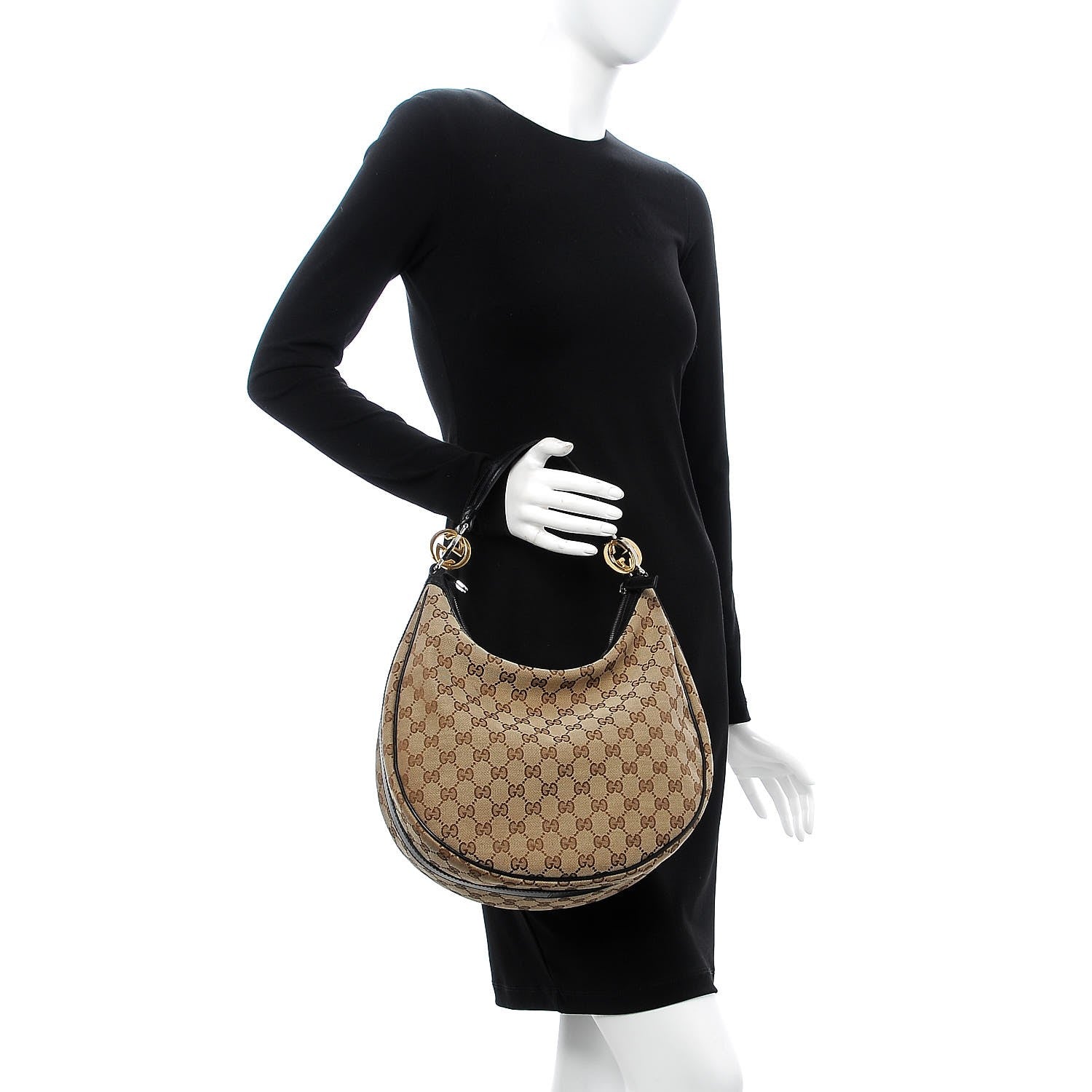 Gucci Monogram Medium GG Twins Hobo Black 2 of 7