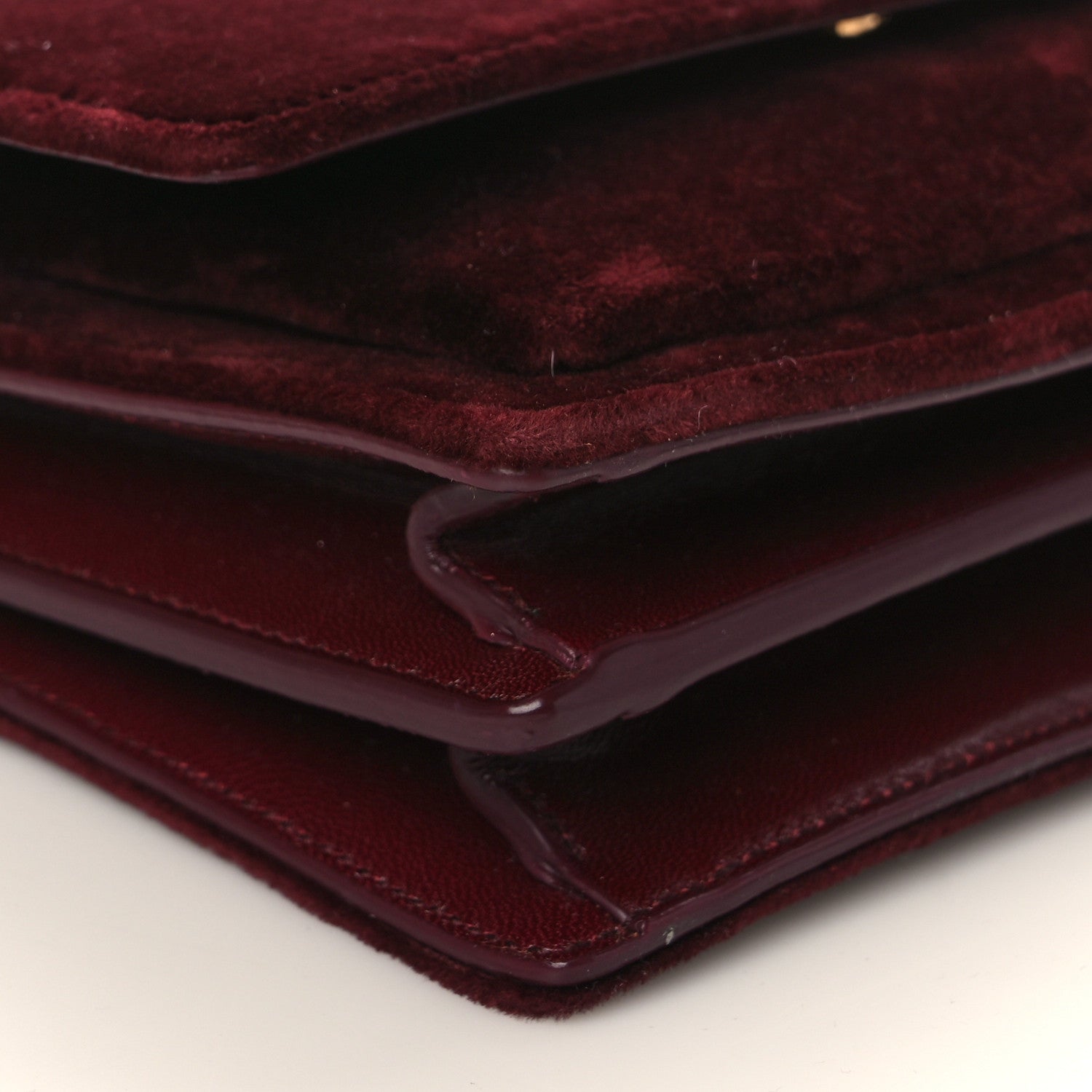 Saint Laurent Velvet Small Monogram Sunset Burgundy 6 of 7