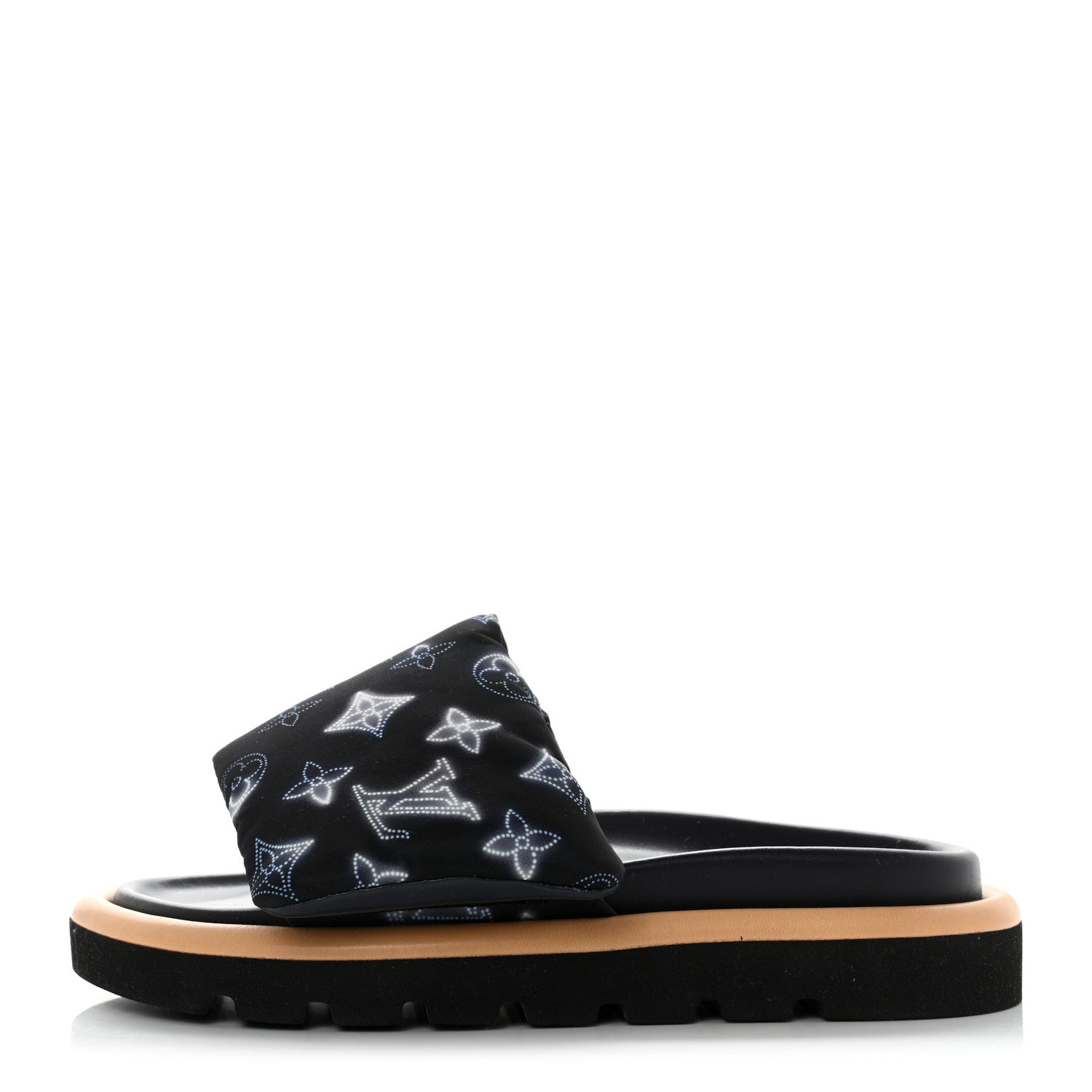 Louis Vuitton Nylon Monogram Womens Pool Pillow Comfort Mules 36 Navy Blue 1 of 10