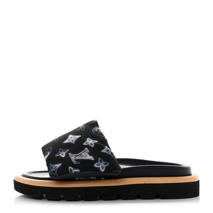 Louis Vuitton Nylon Monogram Womens Pool Pillow Comfort Mules 36 Navy Blue 1 of 10