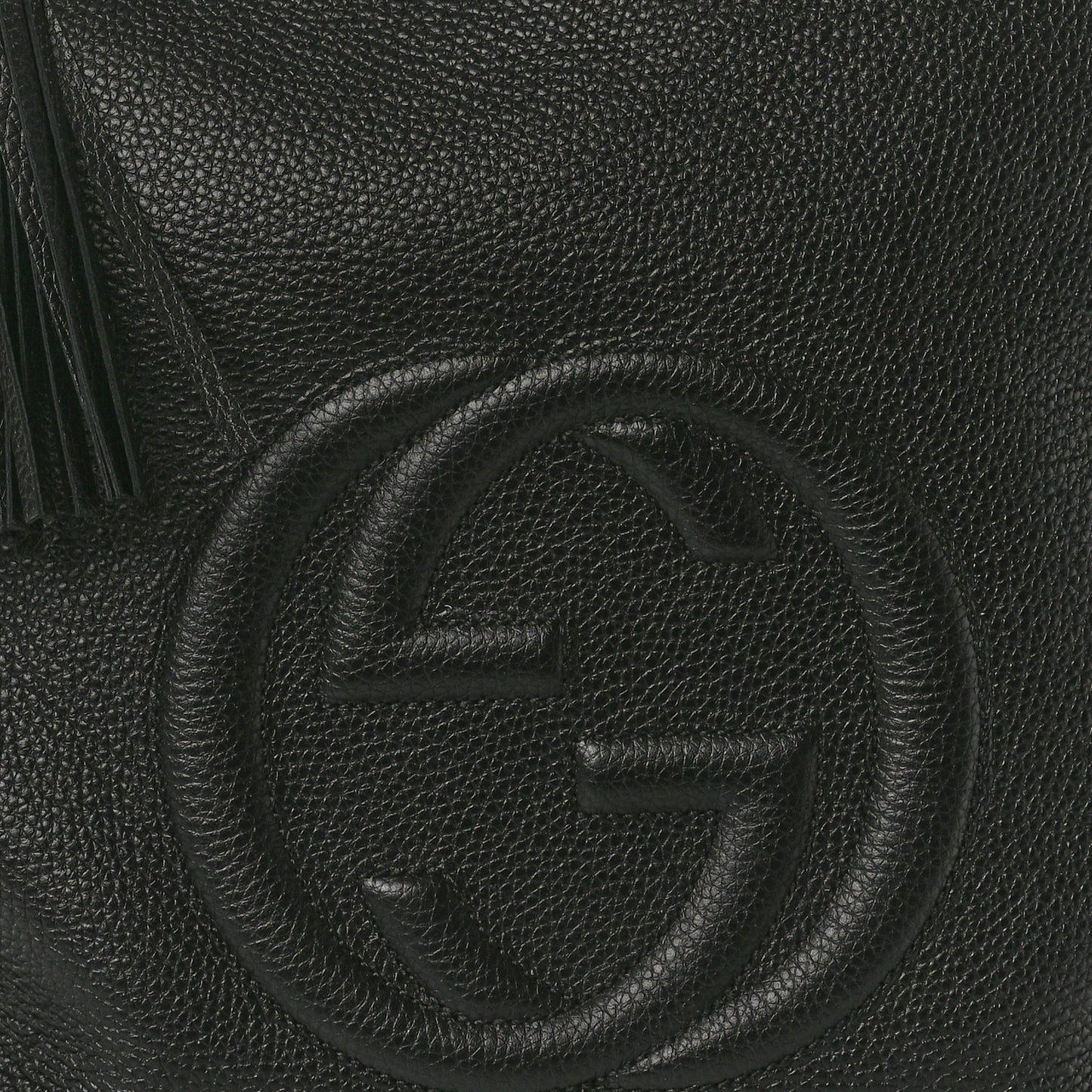 Pebbled Calfskin Large Soho Hobo Black